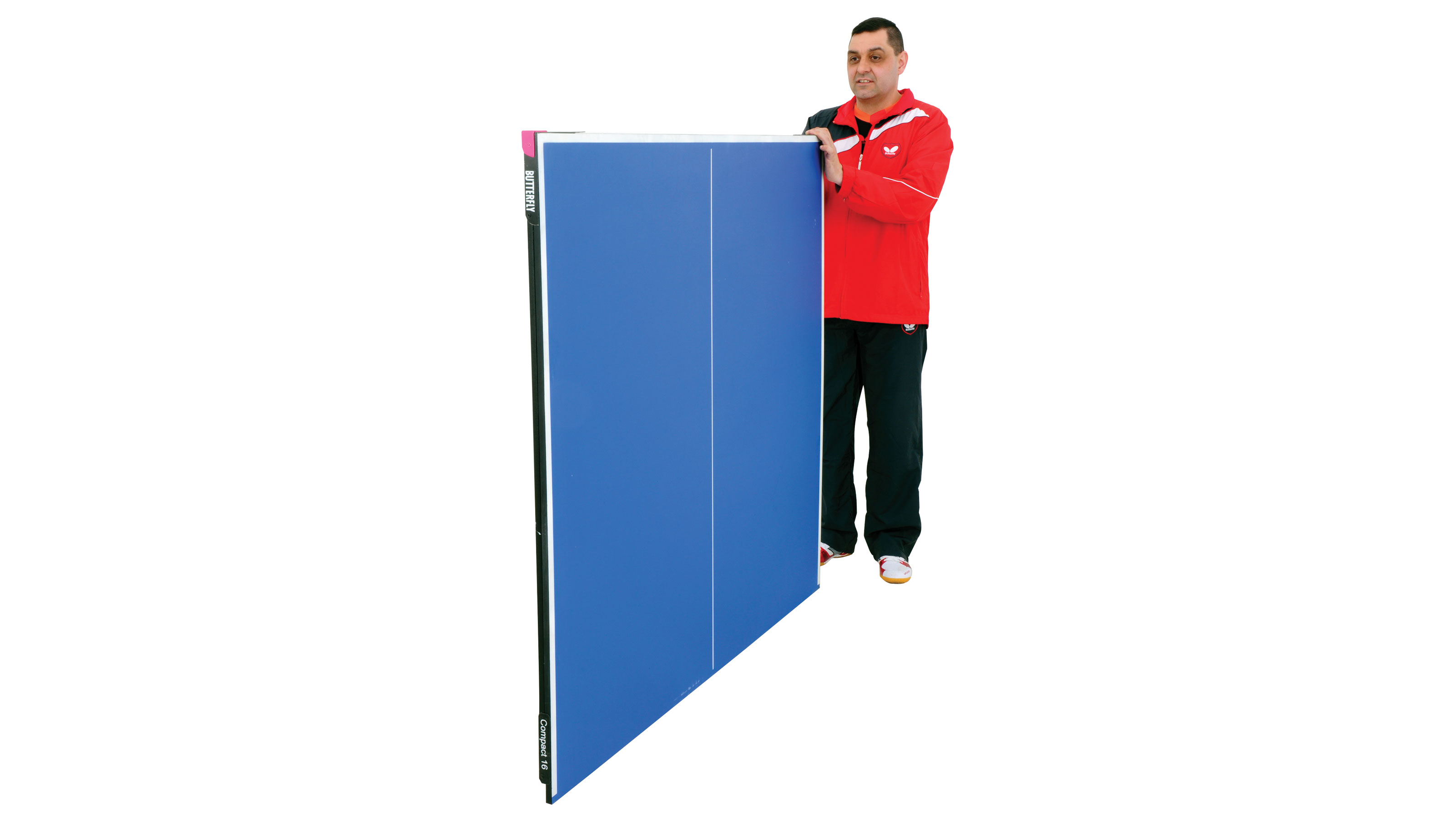 Compact 16 Blue Indoor Beginners Wheelaway Table Tennis Table