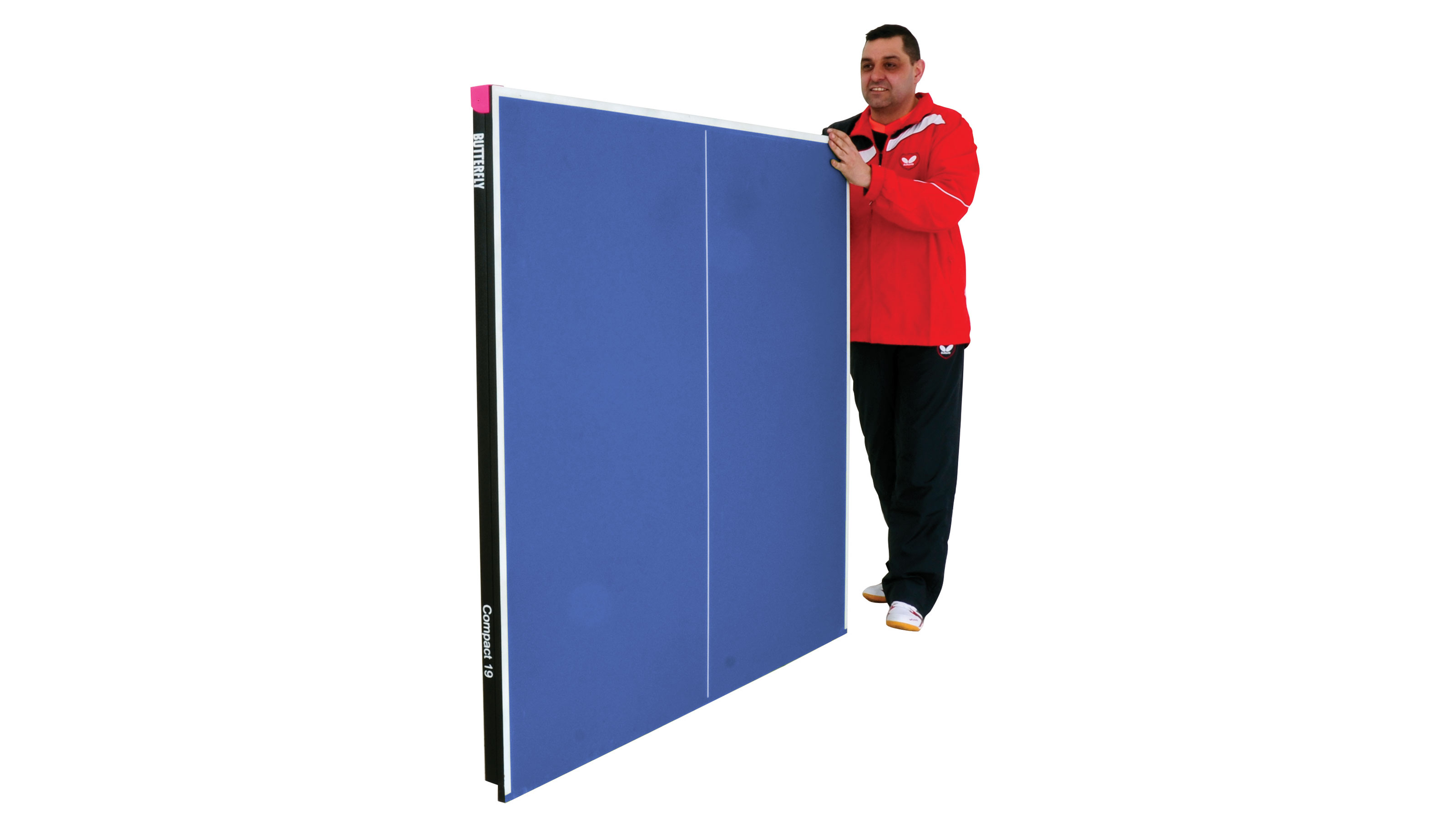 Compact 19 Blue Indoor Home Wheelaway Table Tennis Table