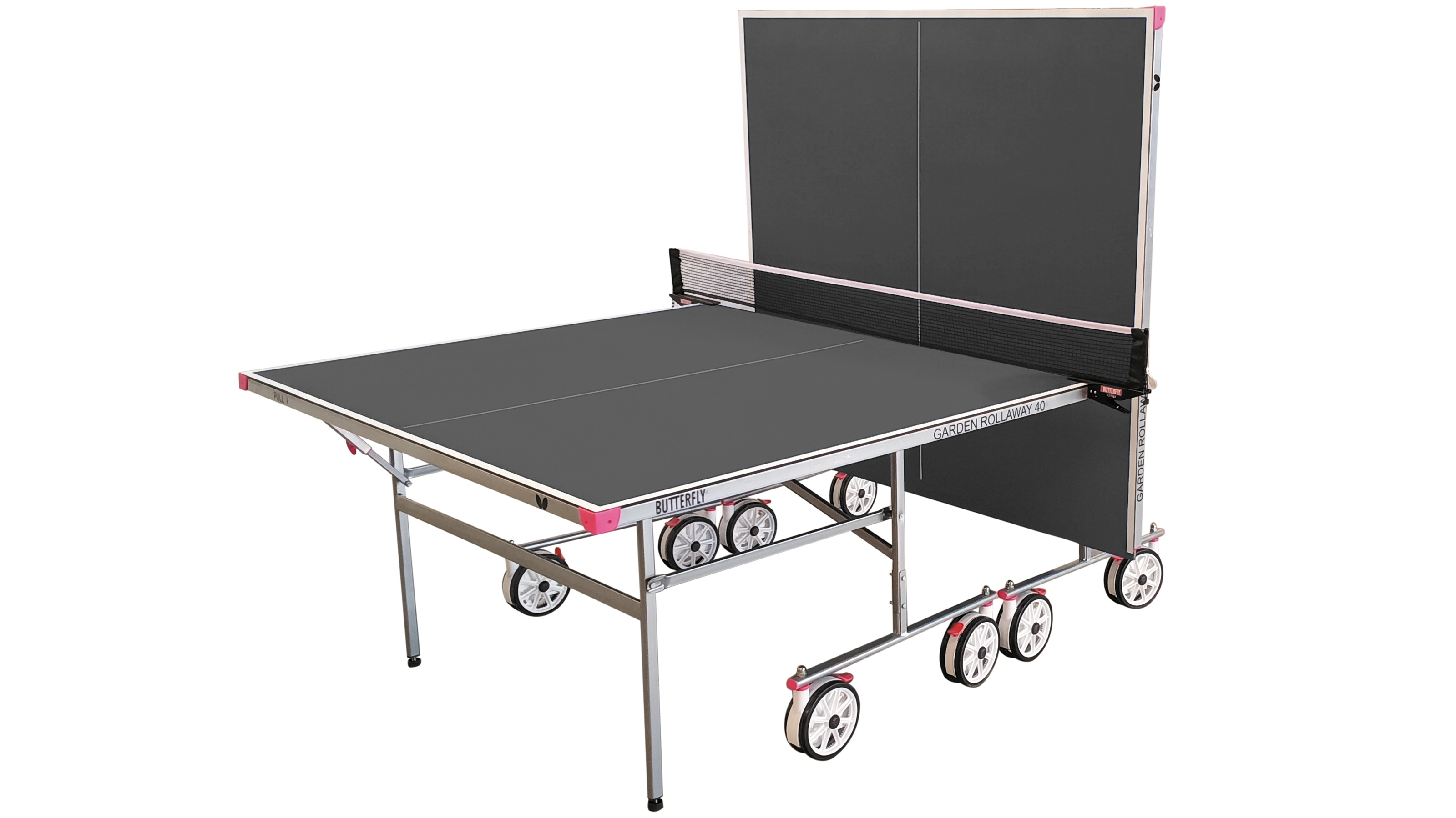 Garden 40 Rollaway 4mm Outdoor Table Tennis Table (Grey) Bundle