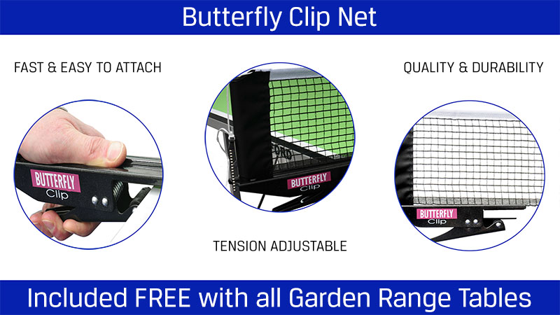 Garden 40 Rollaway 4mm Outdoor Table Tennis Table (Grey) Bundle