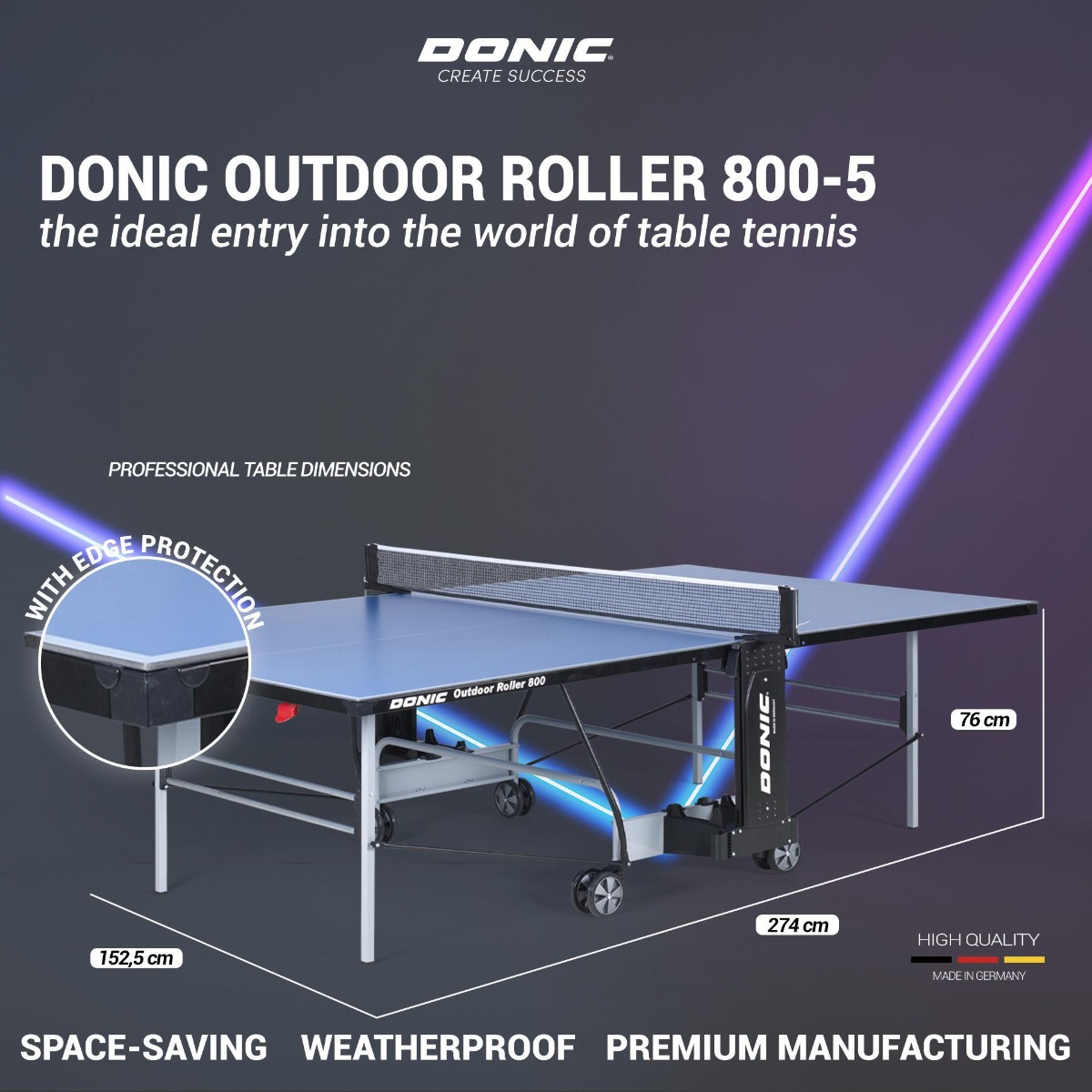 Outdoor Roller 800 blue table tennis table